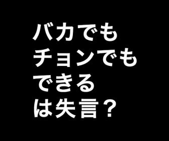 バカでもチョンでもできるは失言？